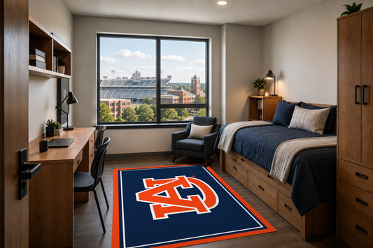 Auburn Tigers Tigers Entry Rug in Room Setting - Officially Licensed NCAA Area Rug