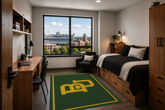 Baylor Bears Entry Rug in Room Setting - Officially Licensed NCAA Area Rug
