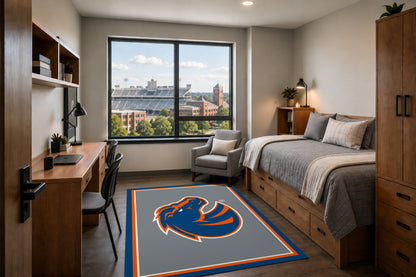 Boise State Broncos Entry Rug in Room Setting - Officially Licensed NCAA Area Rug