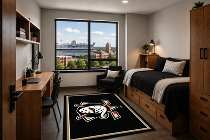 Anaheim Ducks Entry Rug in Room Setting - Officially Licensed NHL Area Rug