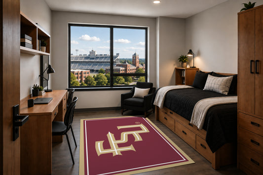 Florida State Seminoles Entry Rug in Room Setting - Officially Licensed NCAA Area Rug