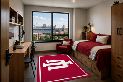 Indiana Hoosiers Entry Rug in Room Setting - Officially Licensed NCAA Area Rug
