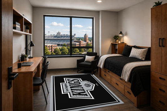 Los Angeles Kings Entry Rug in Room Setting - Officially Licensed NHL Area Rug