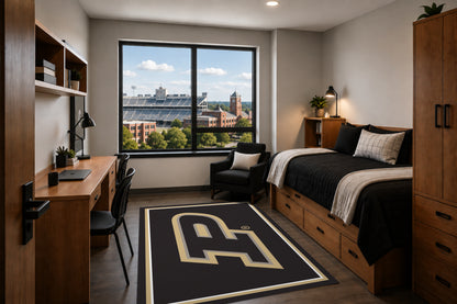 Purdue Boilermakers Entry Rug in Room Setting - Officially Licensed NCAA Area Rug