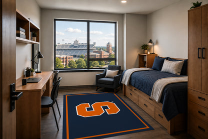 Syracuse Orange Entry Rug in Room Setting - Officially Licensed NCAA Area Rug