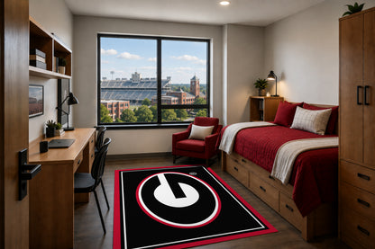 Georgia Bulldogs Entry Rug in Room Setting - Officially Licensed NCAA Area Rug