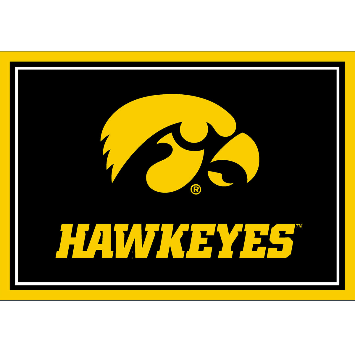 Iowa Hawkeyes Entry Rug - Officially Licensed NCAA Area Rug