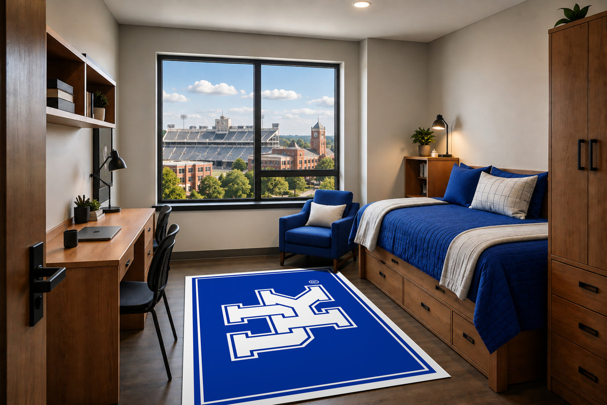Kentucky Wildcats Entry Rug in Room Setting - Officially Licensed NCAA Area Rug