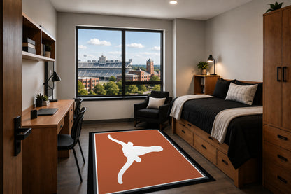 Texas Longhorns Entry Rug in Room Setting - Officially Licensed NCAA Area Rug