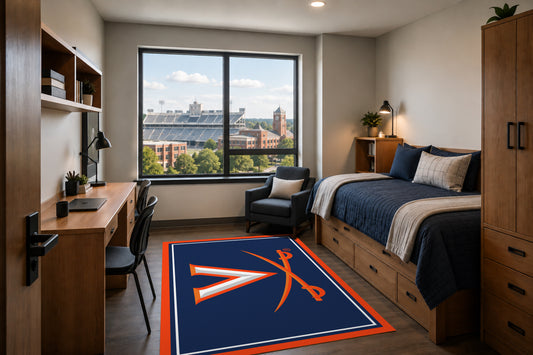 Virginia Cavaliers Entry Rug in Room Setting - Officially Licensed NCAA Area Rug