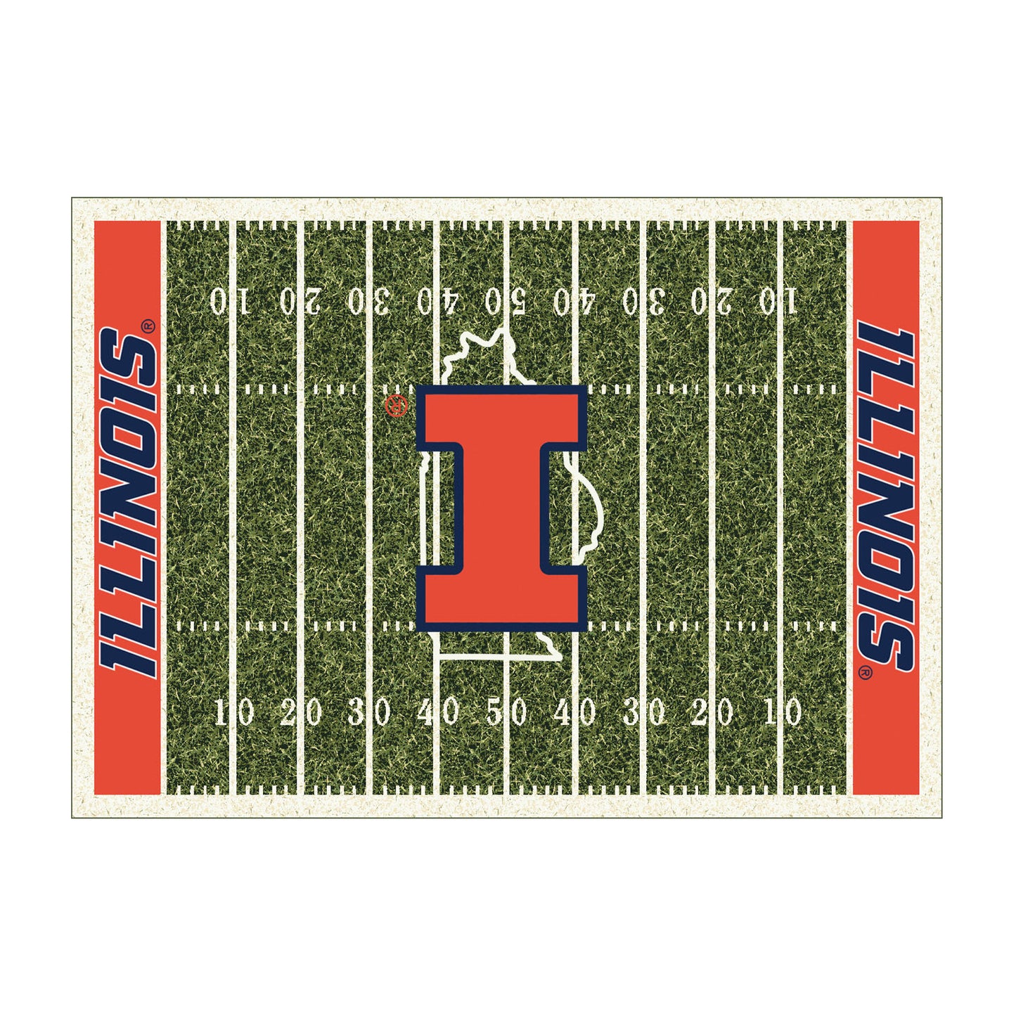 Illinois Fighting Illini Homefield Rug - Officially Licensed NCAA Area Rug