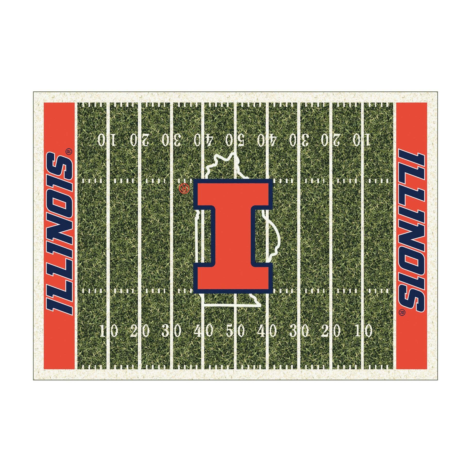 Illinois Fighting Illini Homefield Rug - Officially Licensed NCAA Area Rug