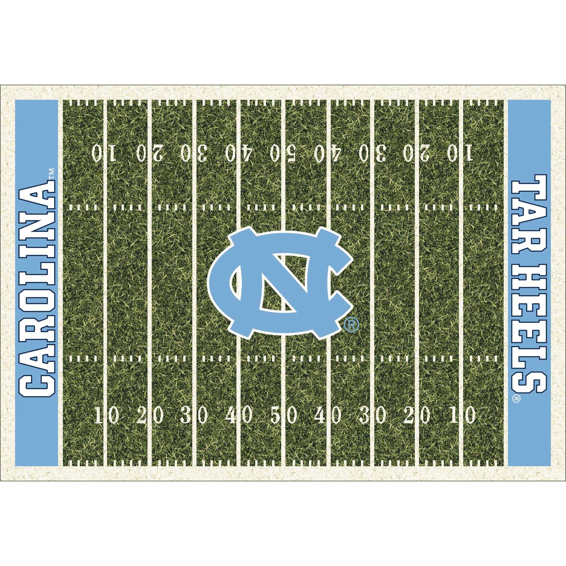 North Carolina Tar Heels Homefield Rug - Officially Licensed NCAA Area Rug