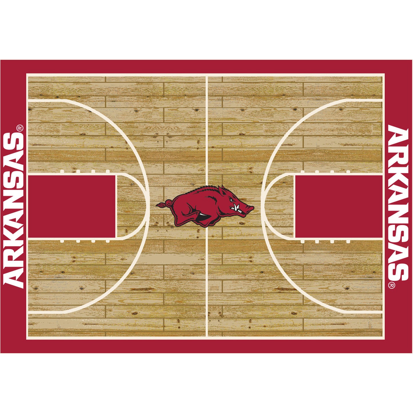 Arkansas Razorbacks Courtside Rug - Officially Licensed NCAA Area Rug