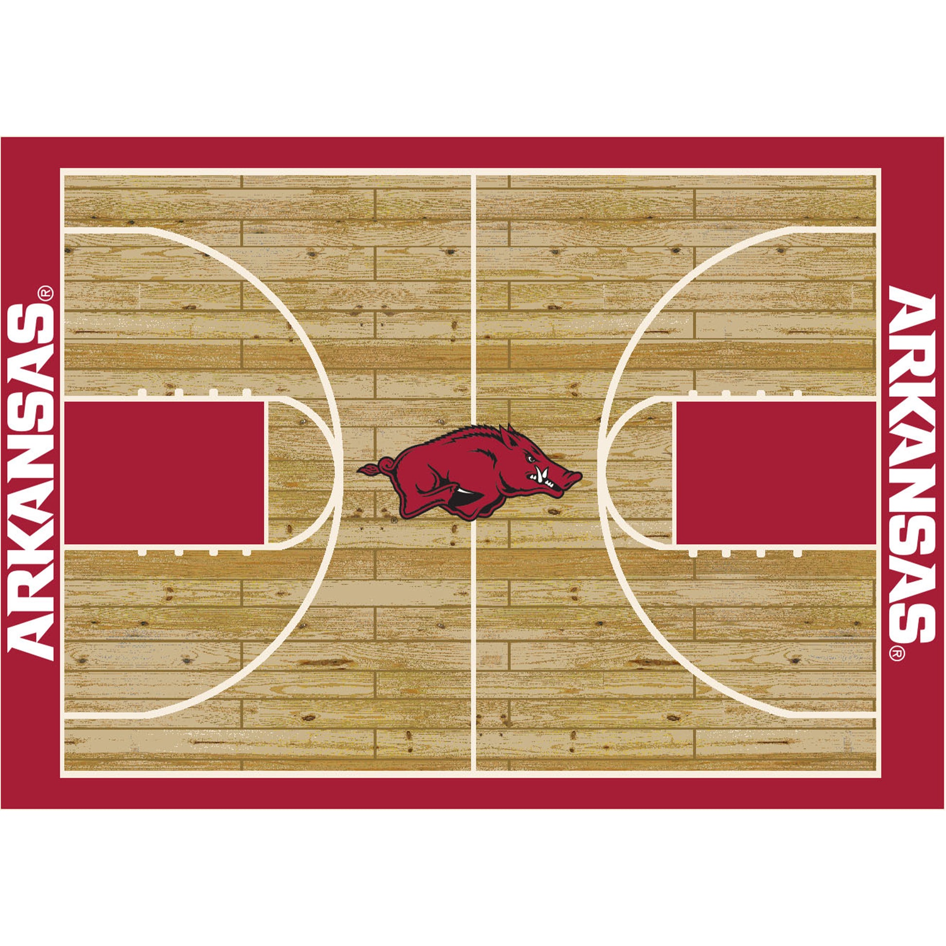 Arkansas Razorbacks Courtside Rug - Officially Licensed NCAA Area Rug
