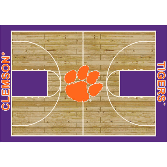 Clemson Tigers Courtside Rug - Officially Licensed NCAA Area Rug