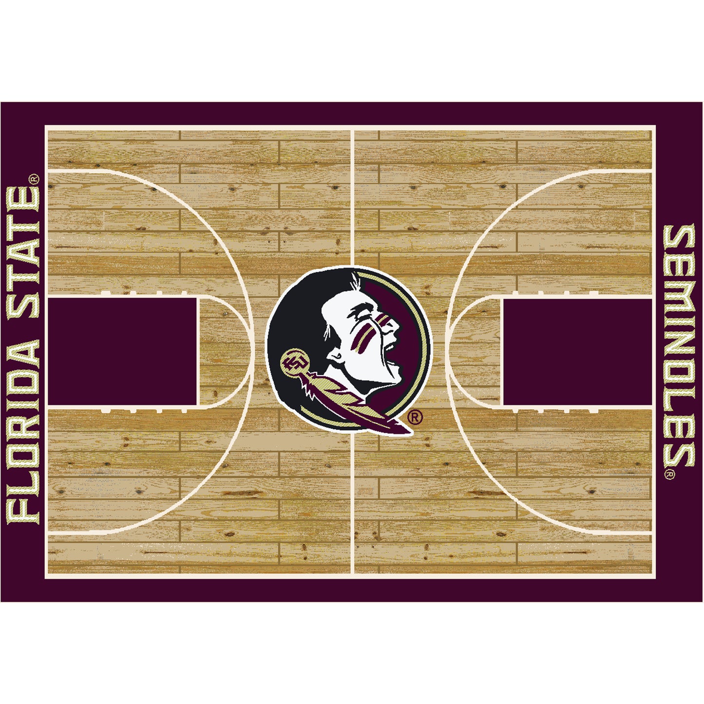 Florida State Seminoles Courtside Rug - Officially Licensed NCAA Area Rug