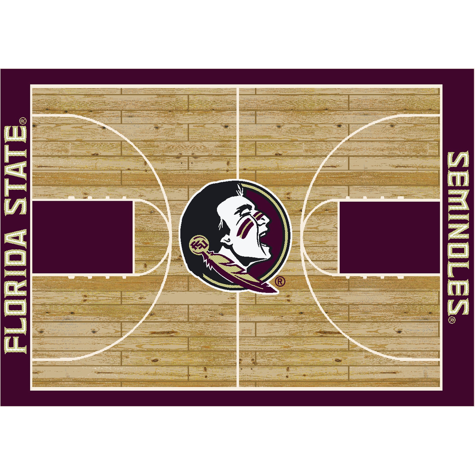 Florida State Seminoles Courtside Rug - Officially Licensed NCAA Area Rug