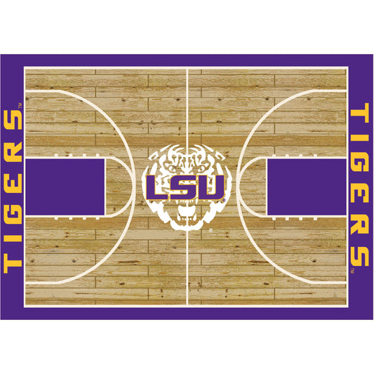 LSU Tigers Courtside Rug - Officially Licensed NCAA Area Rug
