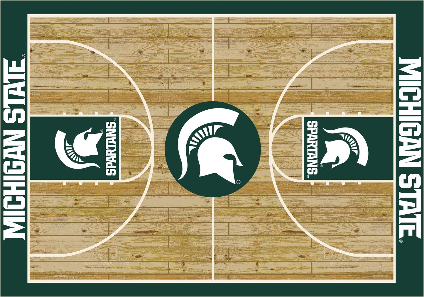 Michigan State Spartans Courtside Rug - Officially Licensed NCAA Area Rug