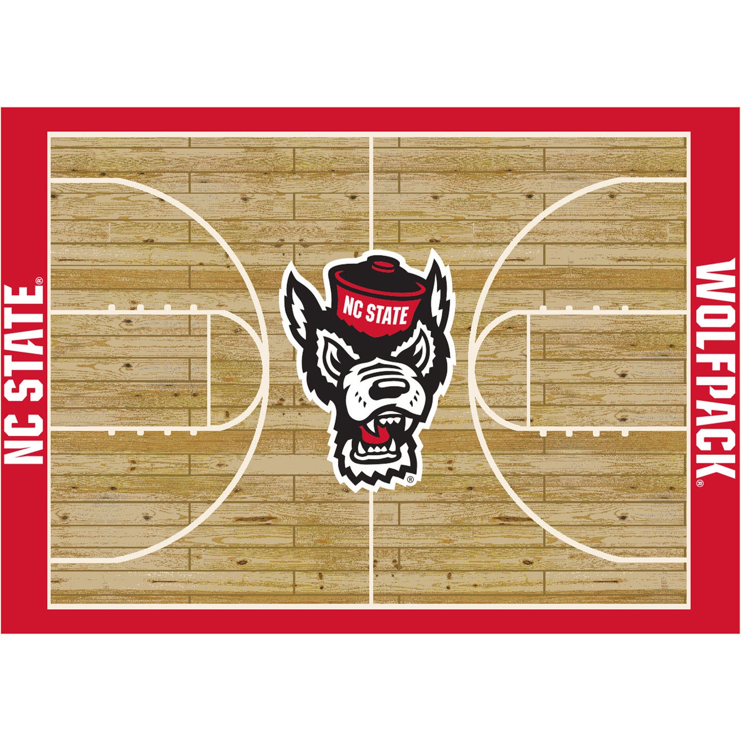 NC State Wolfpack Courtside Rug - Officially Licensed NCAA Area Rug