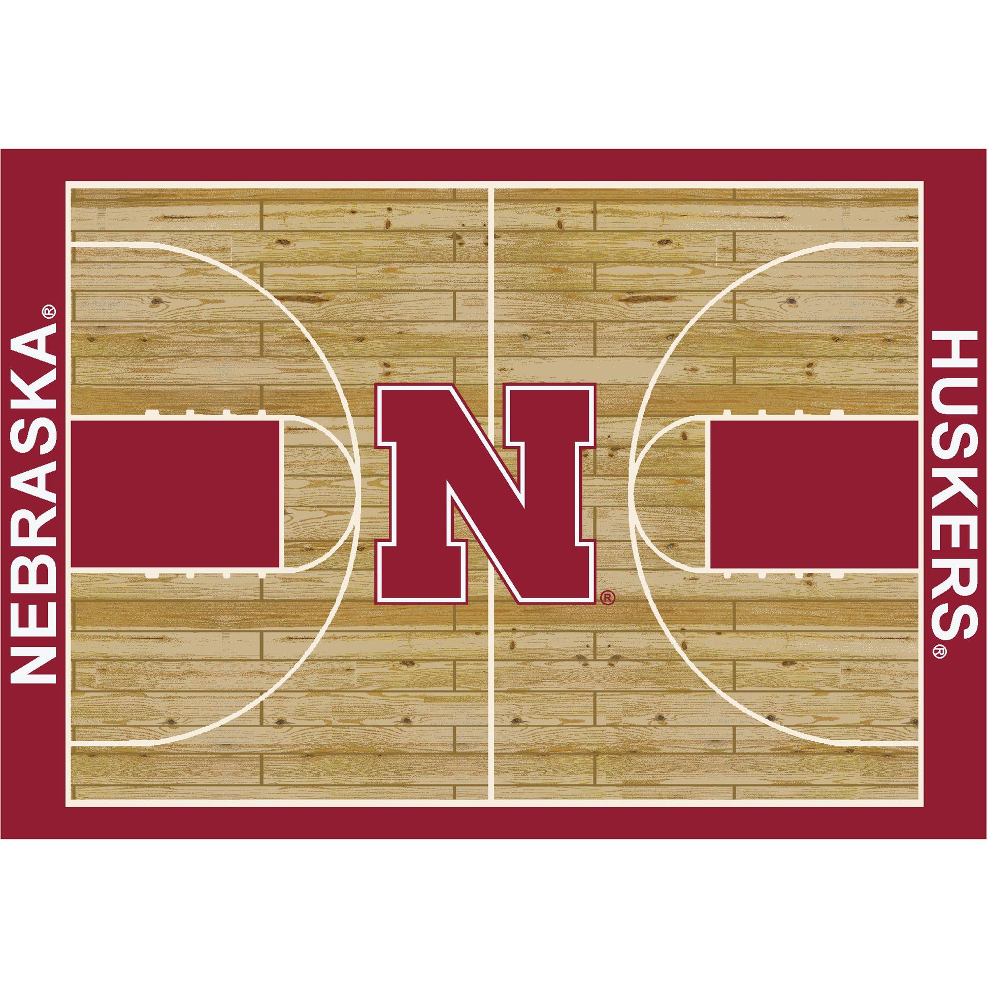Nebraska Cornhuskers Courtside Rug - Officially Licensed NCAA Area Rug