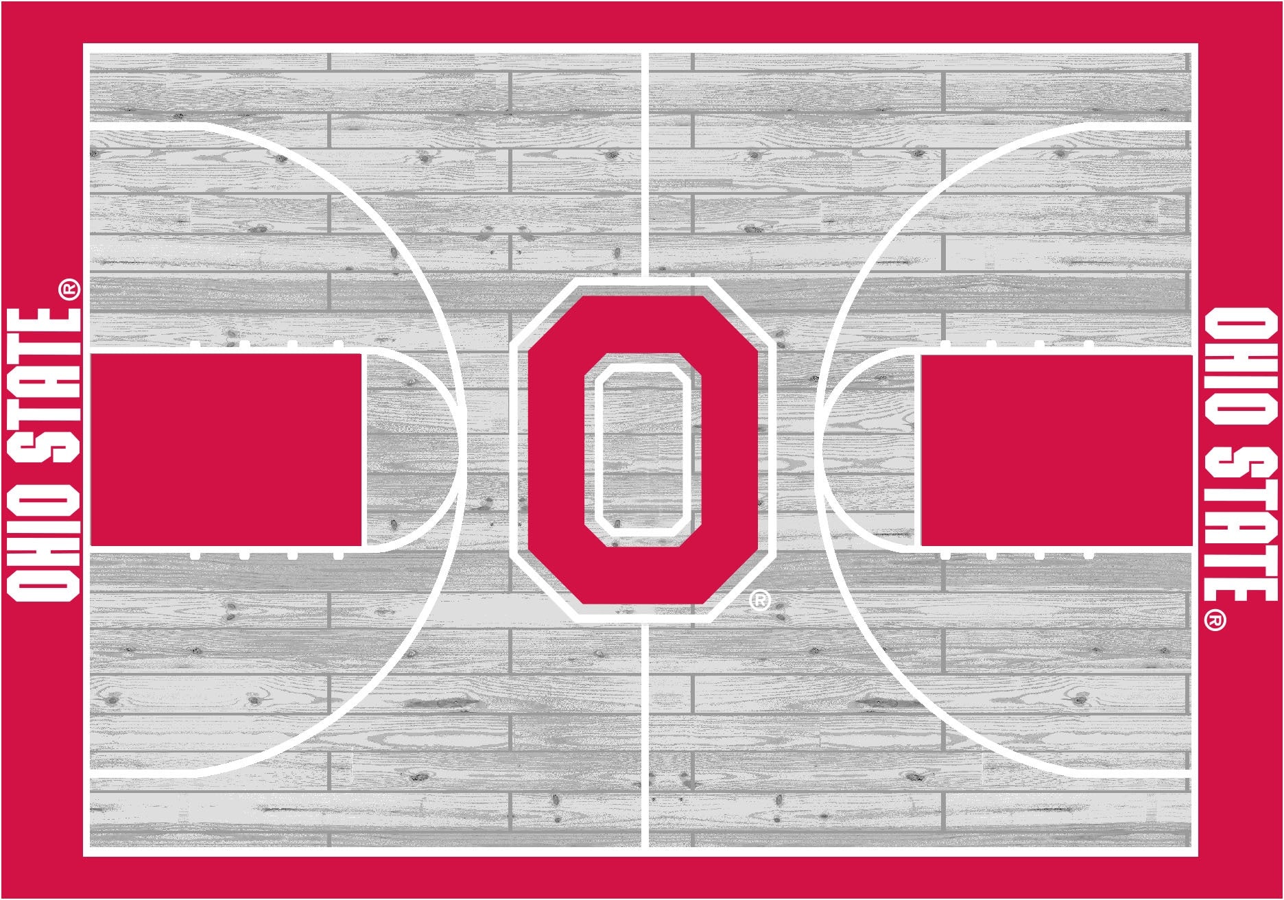 Ohio State Buckeyes Courtside Rug - Officially Licensed NCAA Area Rug