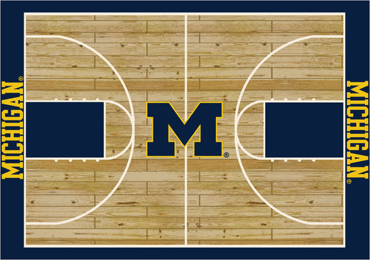 Michigan Wolverines Courtside Rug - Officially Licensed NCAA Area Rug