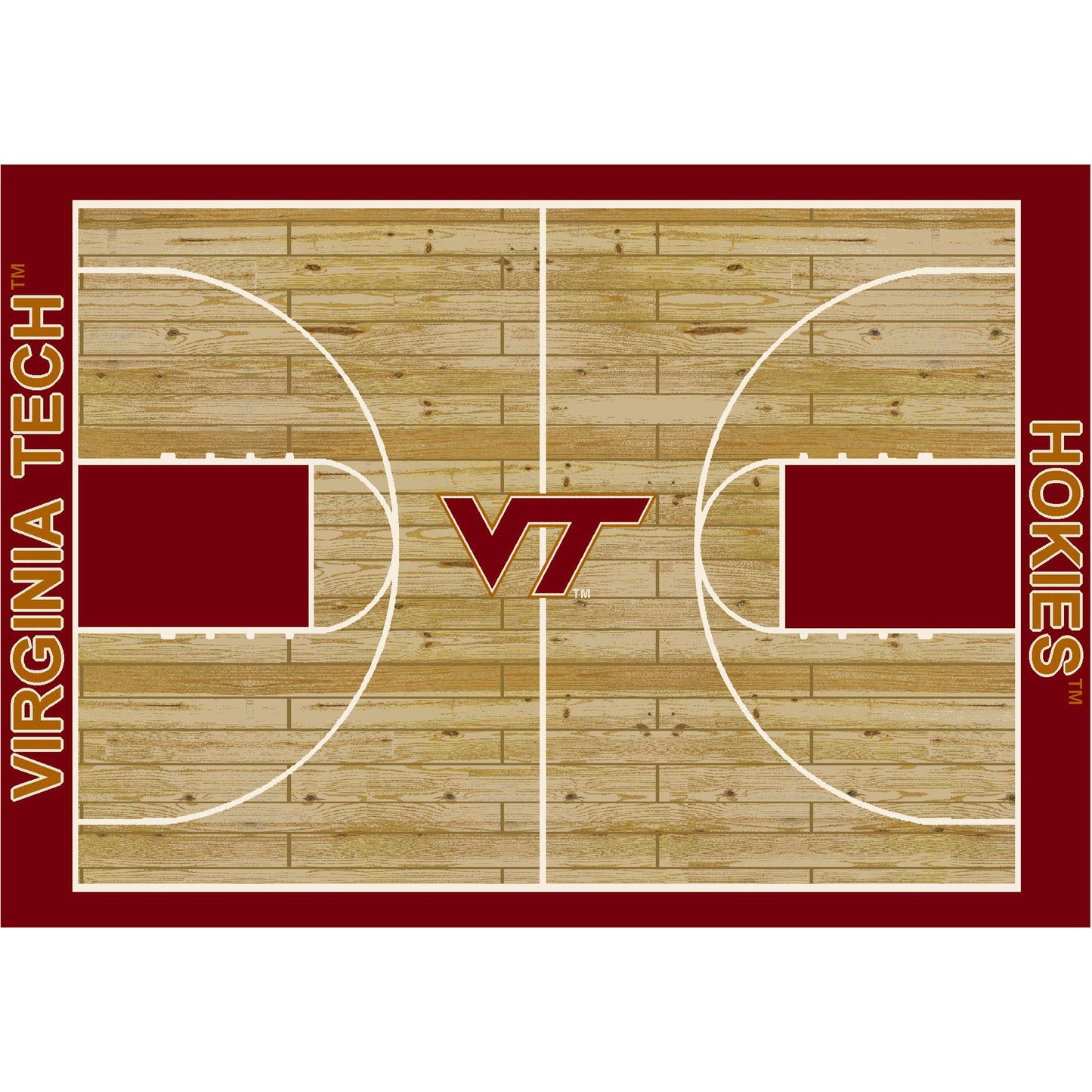 Virginia Tech Hokies Courtside Rug - Officially Licensed NCAA Area Rug