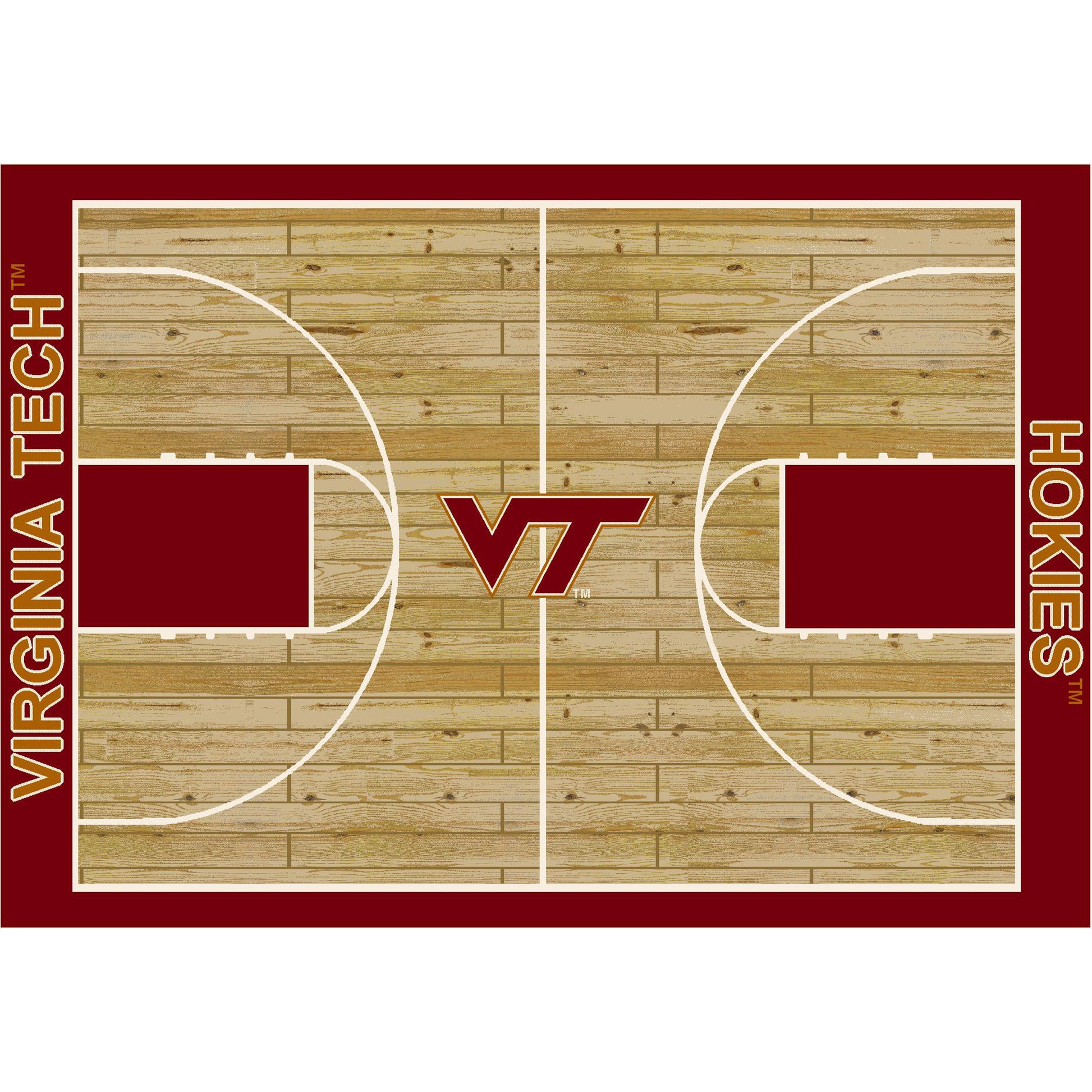 Virginia Tech Hokies Courtside Rug - Officially Licensed NCAA Area Rug