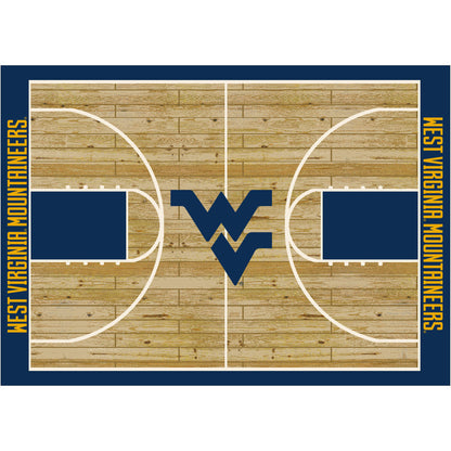 West Virginia Mountaineers Courtside Rug - Officially Licensed NCAA Area Rug
