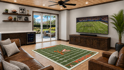 Virginia Cavaliers Homefield Rug in Room Setting - Officially Licensed NCAA Area Rug