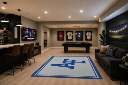 Air Force Falcons Spirit Rug in Room Setting - Officially Licensed NCAA Area Rug