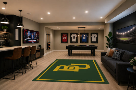 Baylor Bears Spirit Rug in Room Setting - Officially Licensed NCAA Area Rug