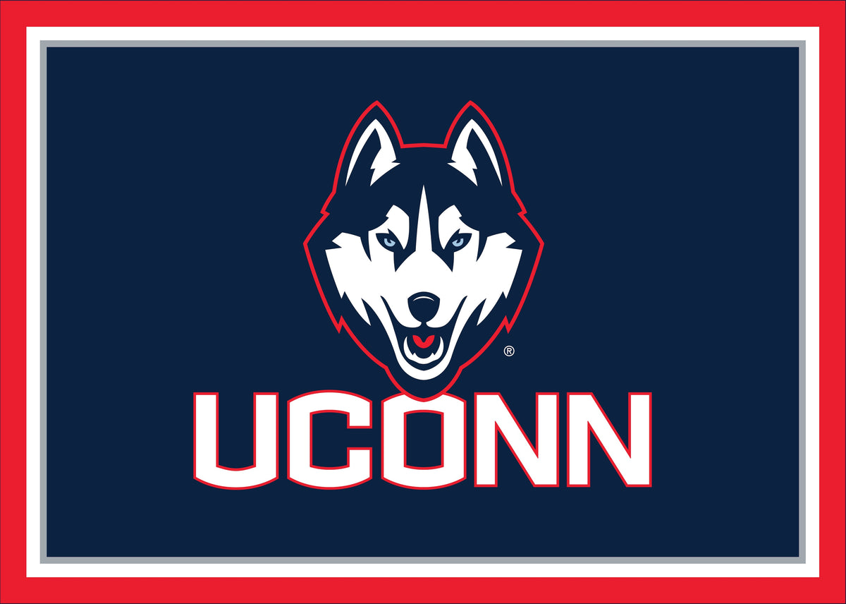 Connecticut Huskies Spirit Rug - Officially Licensed NCAA Area Rug