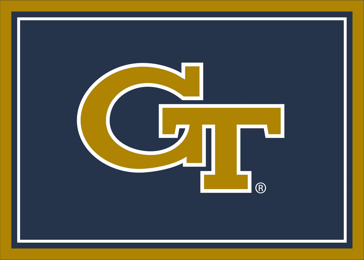 Georgia Tech Yellow Jackets Spirit Rug - Officially Licensed NCAA Area Rug