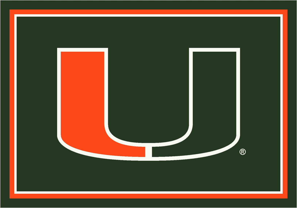Miami Hurricanes Spirit Rug - Officially Licensed NCAA Area Rug