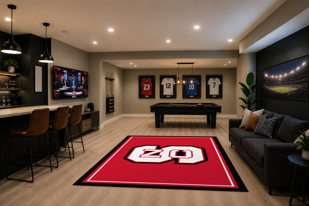 NC State Wolfpack Spirit Rug in Room Setting - Officially Licensed NCAA Area Rug