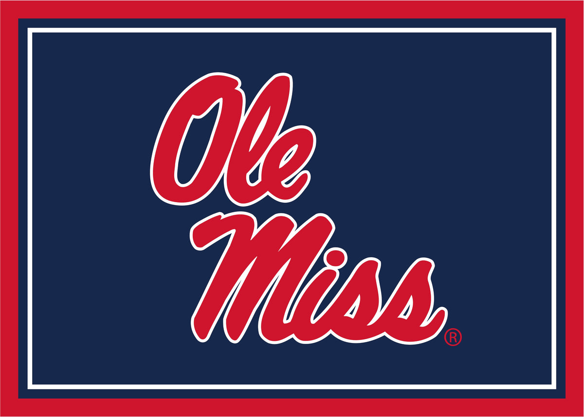 Mississippi Rebels Spirit Rug - Officially Licensed NCAA Area Rug