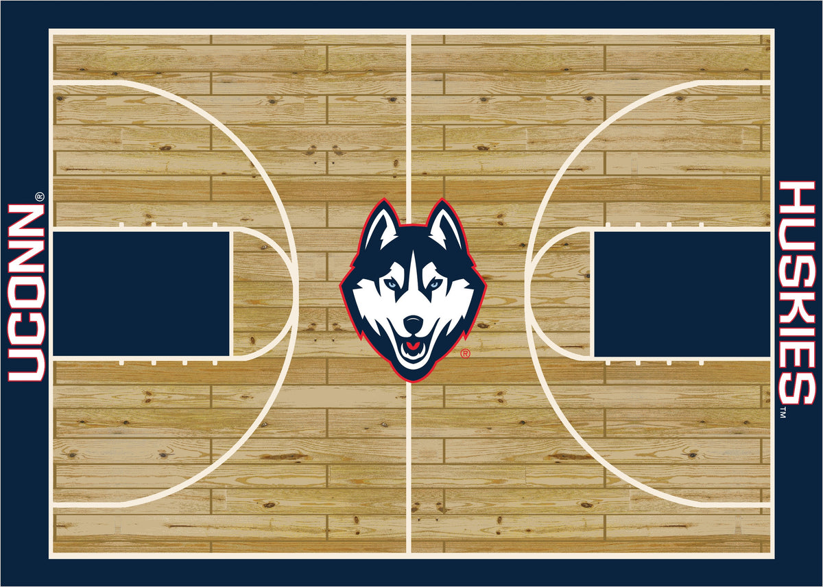 Connecticut Huskies Courtside Rug - Officially Licensed NCAA Area Rug