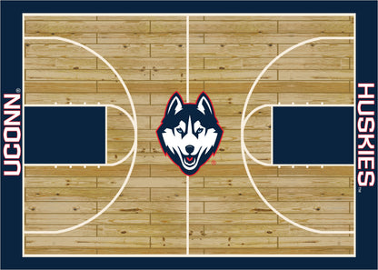 Connecticut Huskies Courtside Rug - Officially Licensed NCAA Area Rug