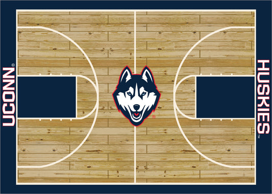 Connecticut Huskies Courtside Rug - Officially Licensed NCAA Area Rug