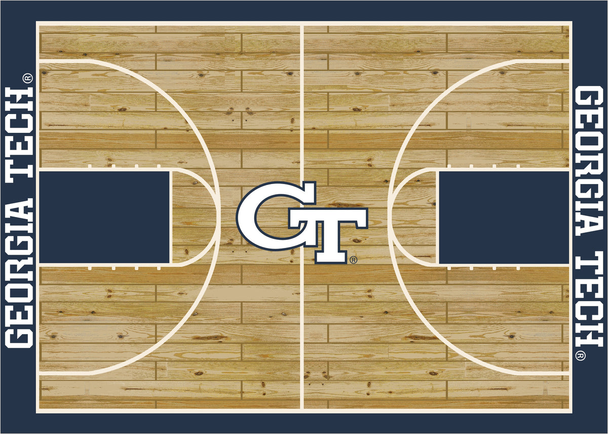 Georgia Tech Yellow Jackets Courtside Rug - Officially Licensed NCAA Area Rug