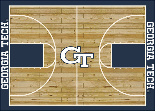 Georgia Tech Yellow Jackets Courtside Rug - Officially Licensed NCAA Area Rug