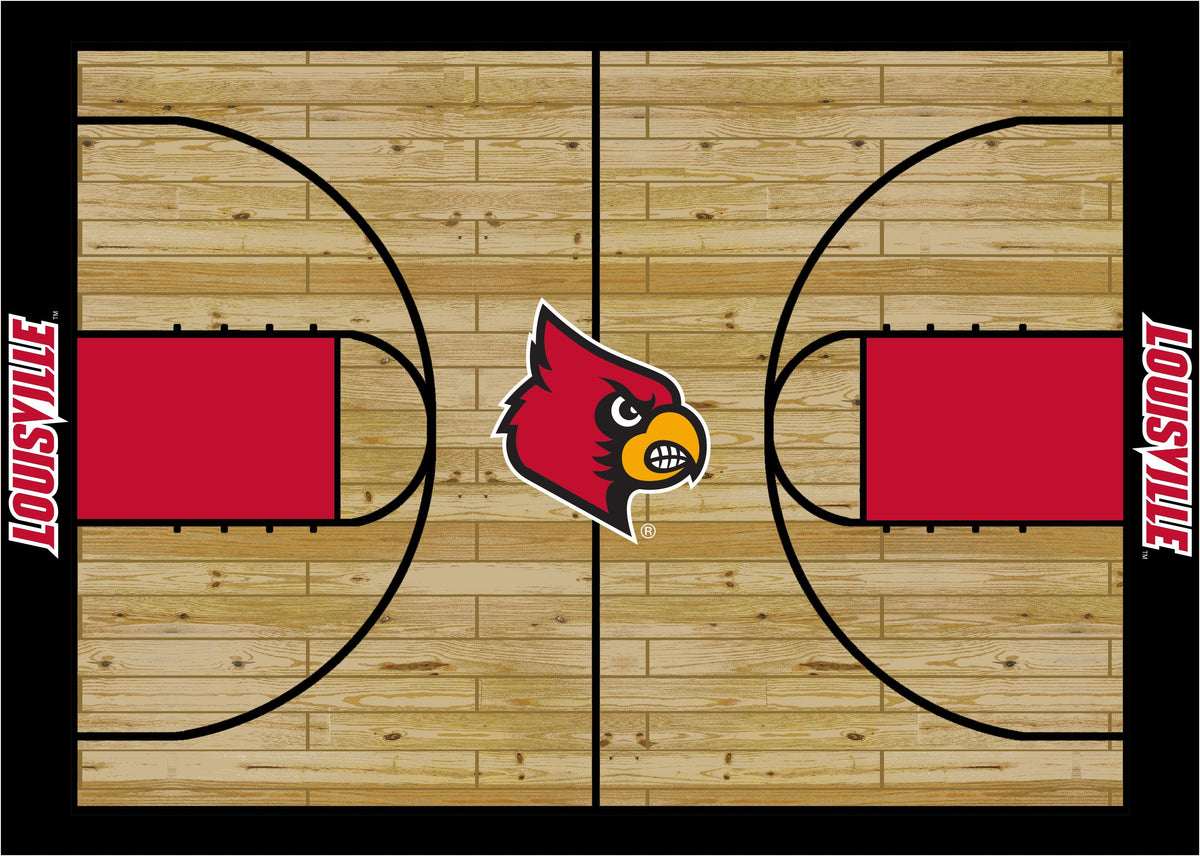 Louisville Cardinals Courtside Rug - Officially Licensed NCAA Area Rug