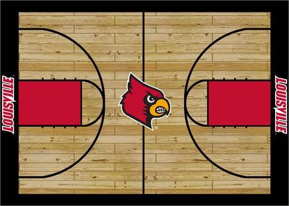 Louisville Cardinals Courtside Rug - Officially Licensed NCAA Area Rug