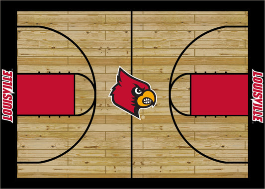 Louisville Cardinals Courtside Rug - Officially Licensed NCAA Area Rug