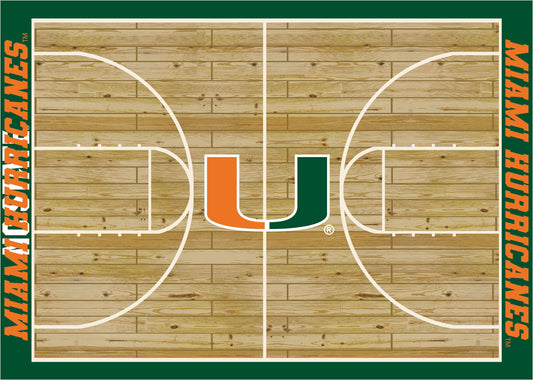 Miami Hurricanes Courtside Rug - Officially Licensed NCAA Area Rug