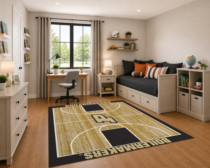 Purdue Boilermakers Courtside Rug in Room Setting - Officially Licensed NCAA Area Rug