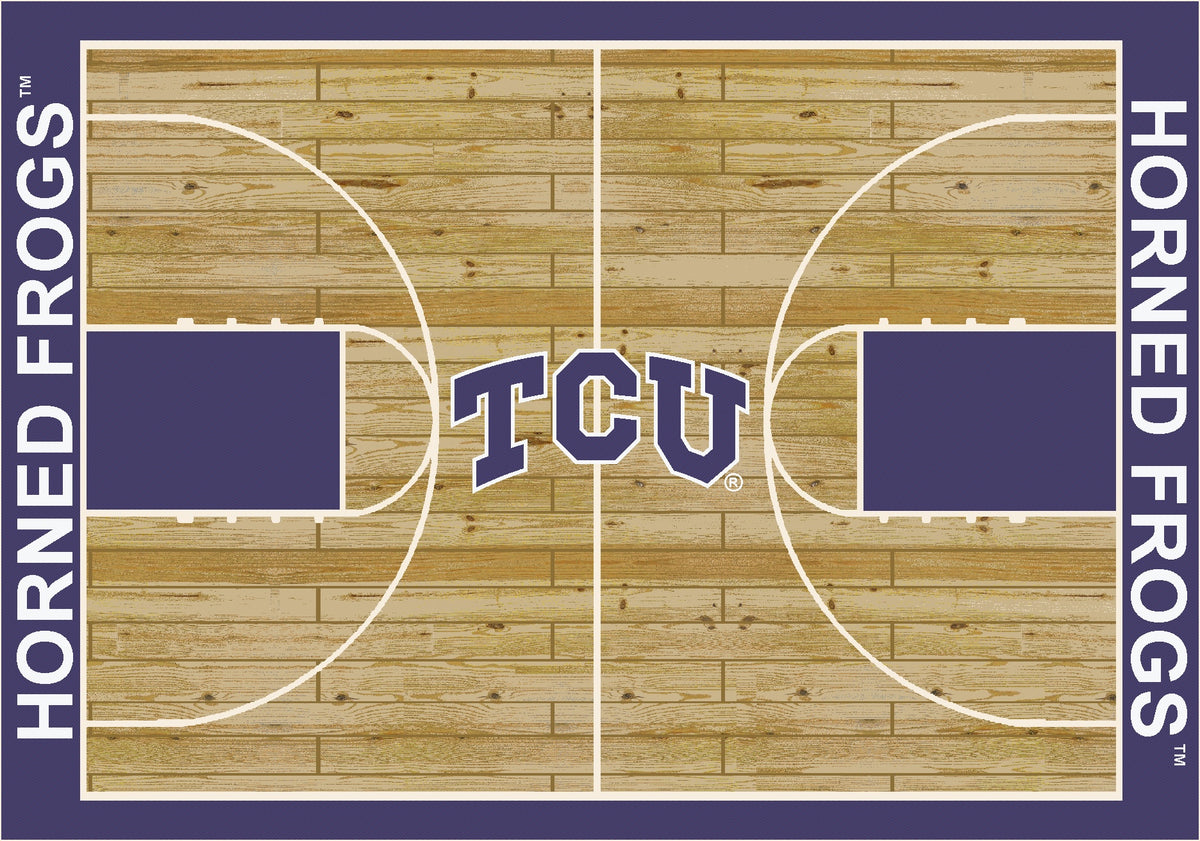 TCU Horned Frogs Courtside Rug - Officially Licensed NCAA Area Rug